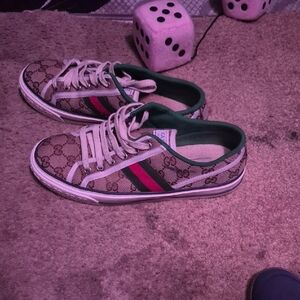 Gucci Kids Sneakers - Beige with Red and Green Stripes